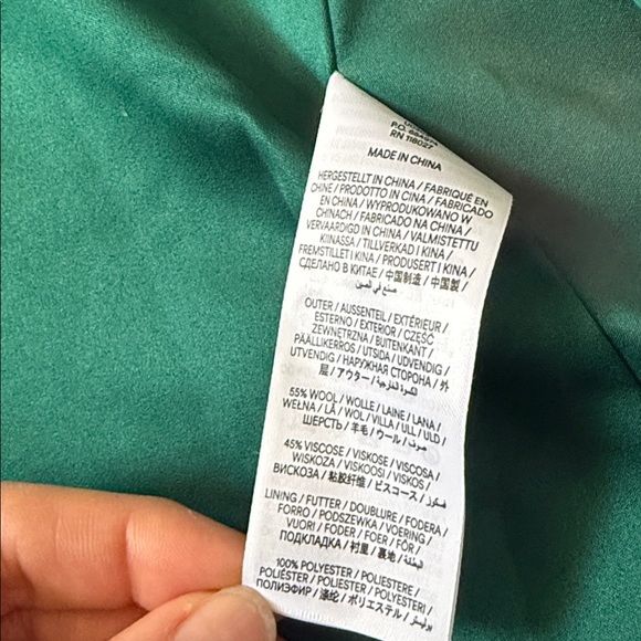 NWT Boden Blanket Stitch Wrap Coat In Alpine Green Size Medium - Picture 6 of 8